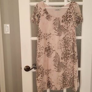 Elena Baldi 100% Silk Animal Print Dress